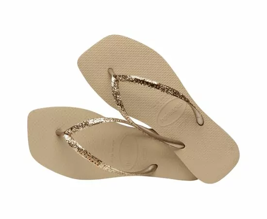 Chinelos Havaianas Slim Square Glitter